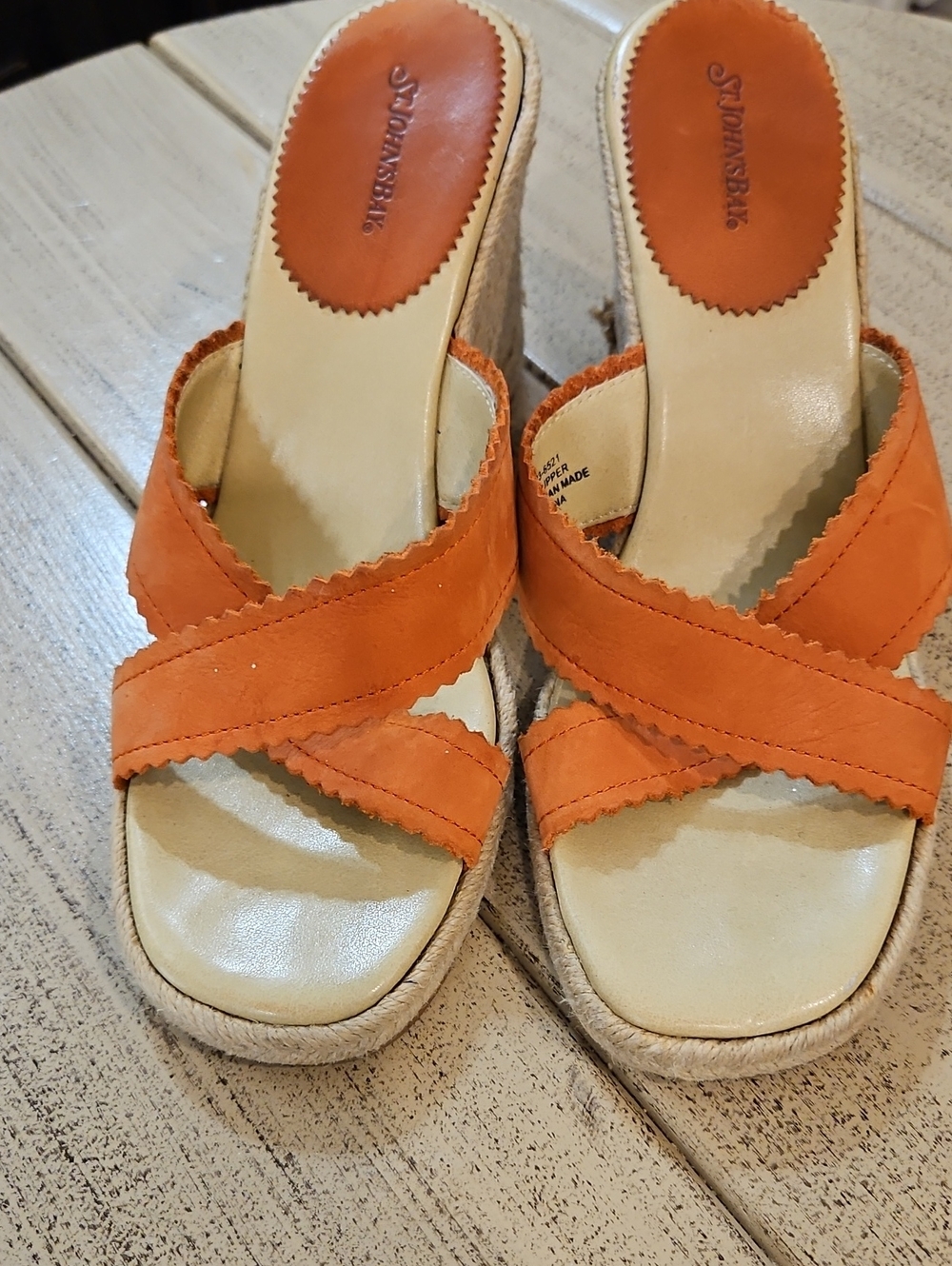 St. John's Bay Orange Crisscross Espadrille Wedge Sandals